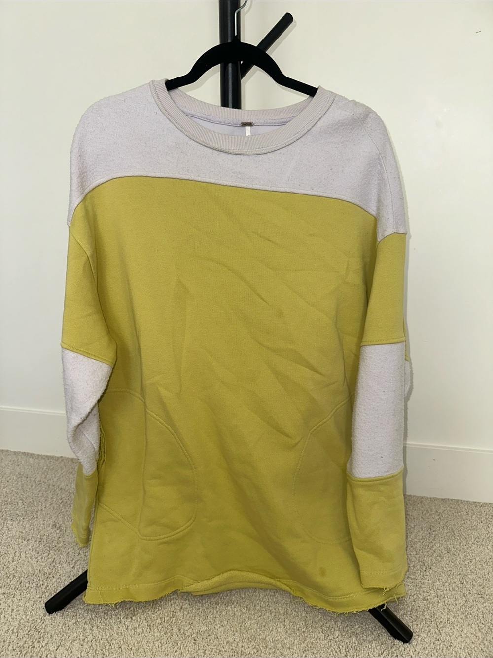 Free People Two-Tone Crewneck Sweater